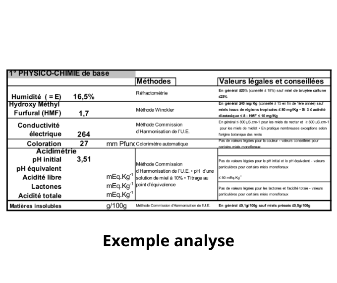 ANALYSE MIEL DE TREFLE