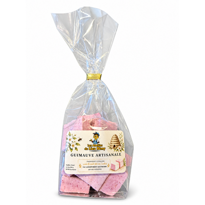 Sachet de guimauves artisanales au miel et cassis, 50 g, Les Abeilles du Lieu Rémy