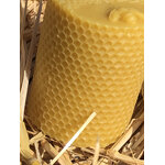 Bougie cylindre, cire d’abeille naturelle
