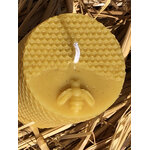 Bougie cylindre en cire d’abeille naturelle