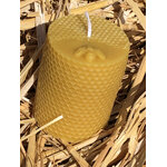 Bougie cylindre en cire d’abeille naturelle