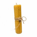 Bougie roulée 13 cm en cire d’abeille avec ficelle et petite abeille