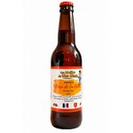 Bouteille de bière ambrée au miel des Abeilles du Lieu Rémy, 33 cl, sur fond blanc