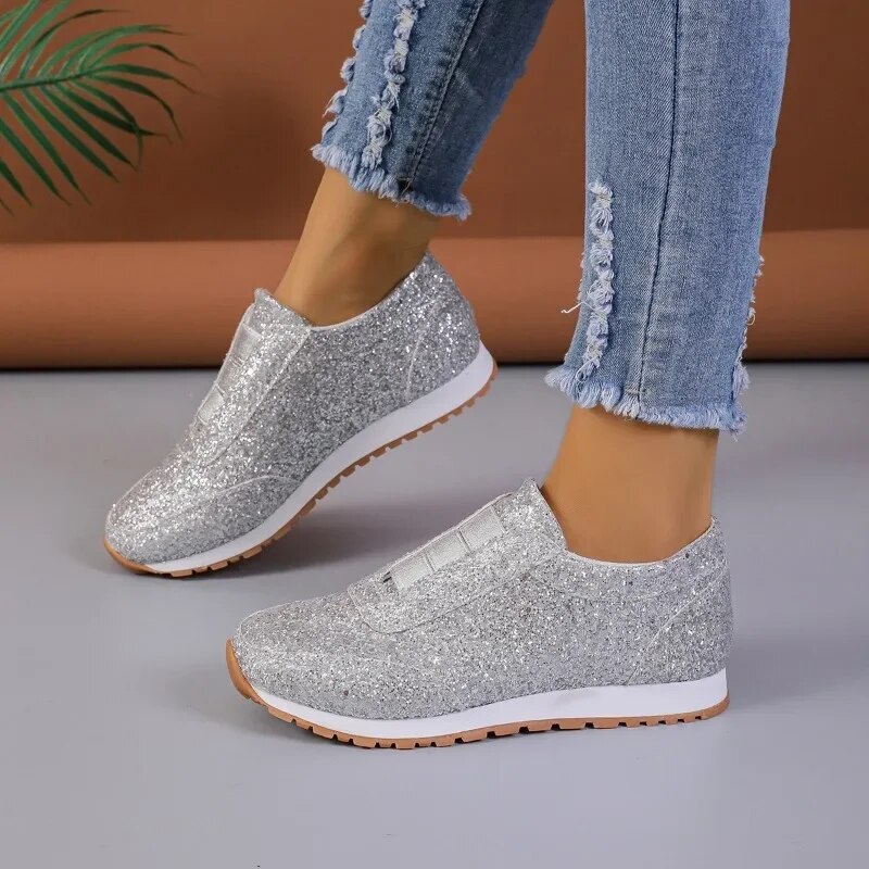 Baskets sans lacet a paillettes pour femme Chaussures Baskets Opado Mode