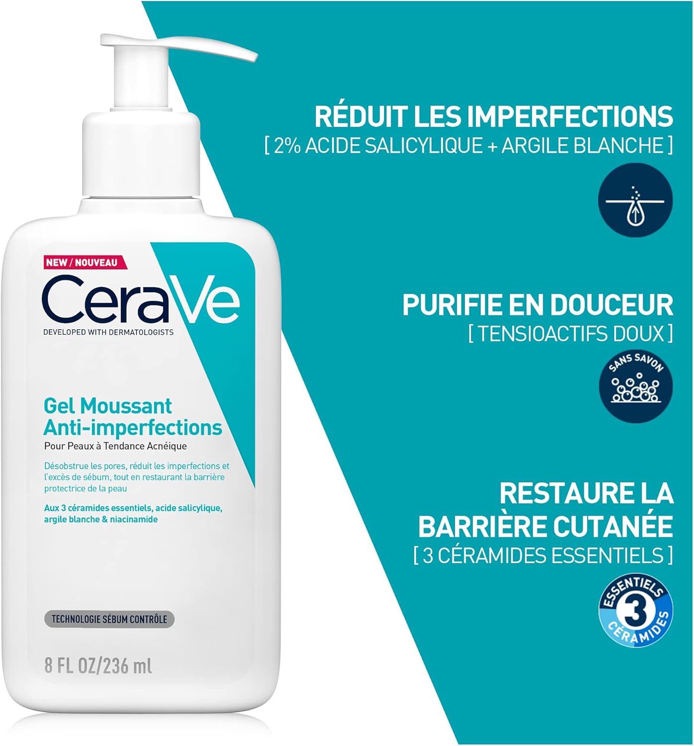 Gel Moussant Anti-Imperfections CeraVe 3