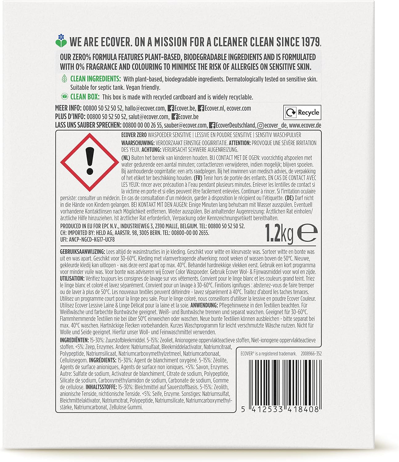 Ecover Zero Lessive Poudre 2