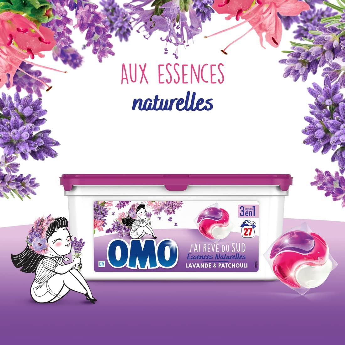 OMO LESSIVE CAPSULES 3-EN-1 LAVANDE &amp; PATCHOULI 4
