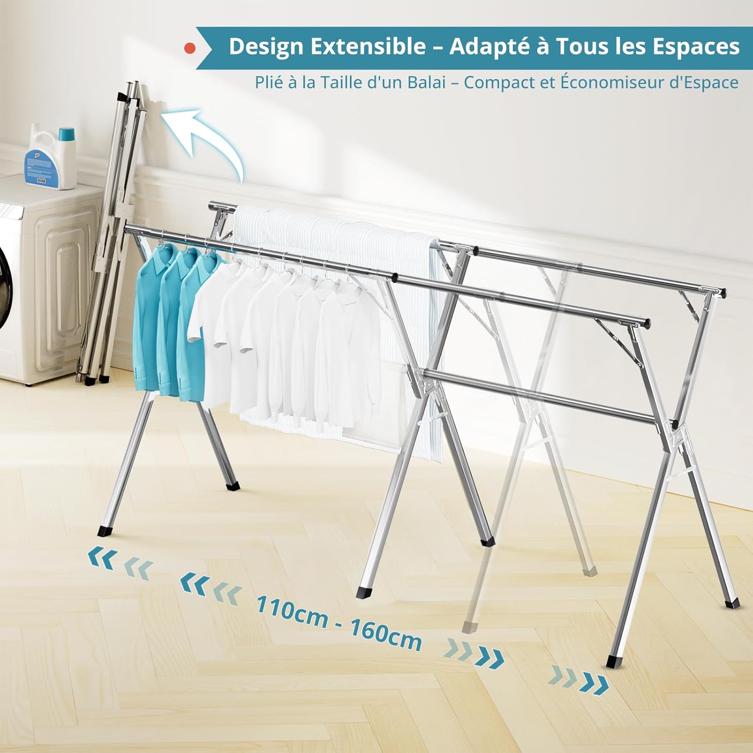JAUREE Séchoir à Linge Pliable 2