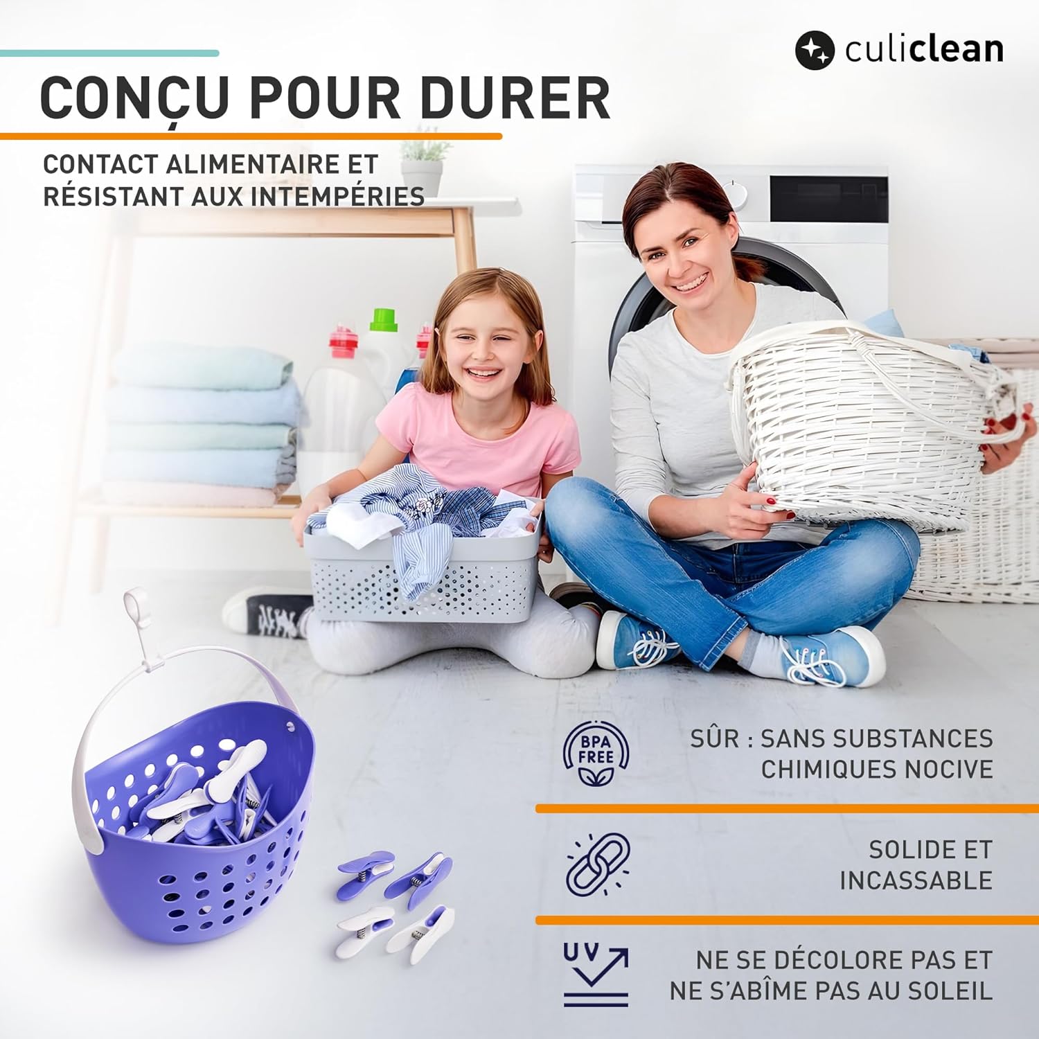 culiclean pinces linge panier 5
