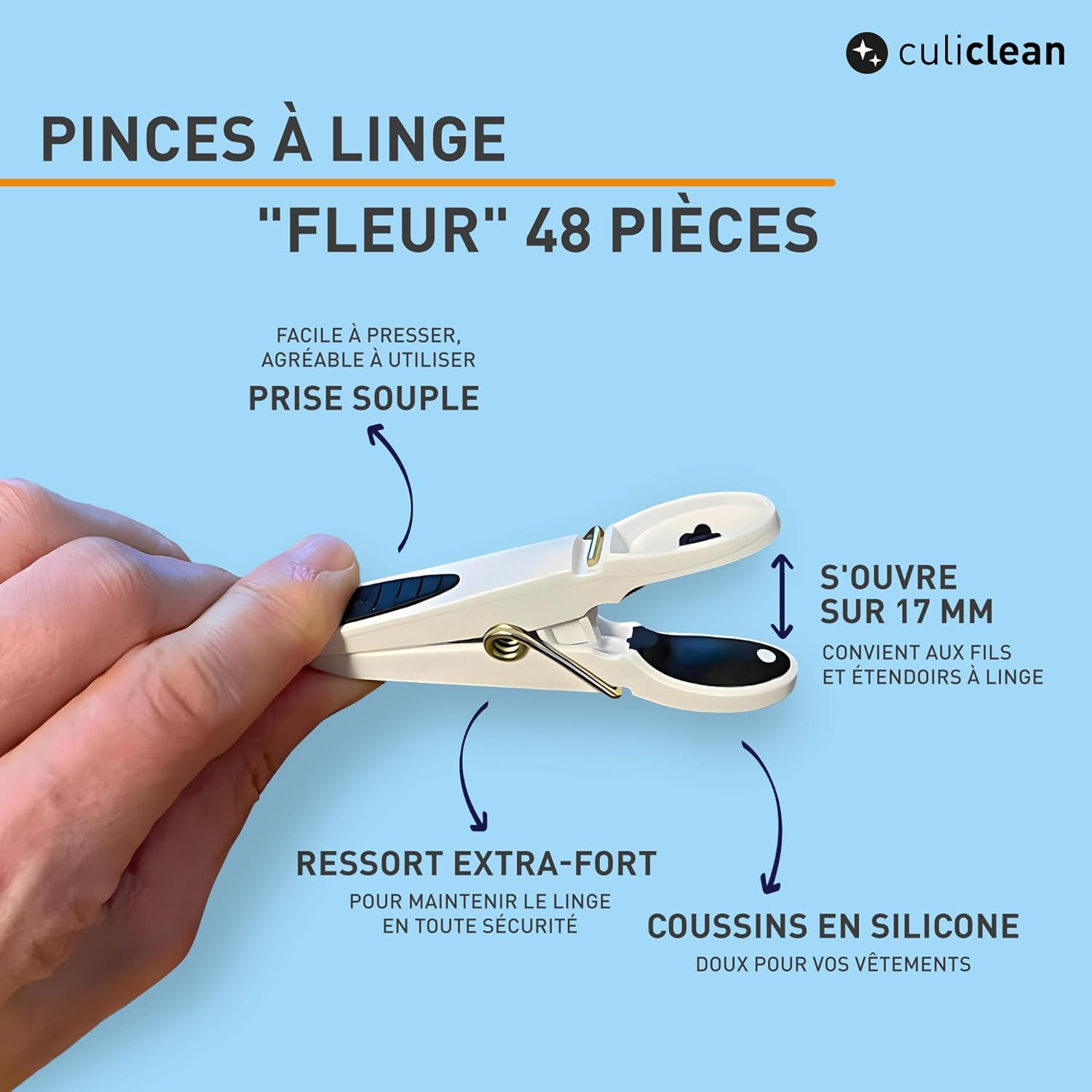Culiclean Pinces à Linge Fleur 2
