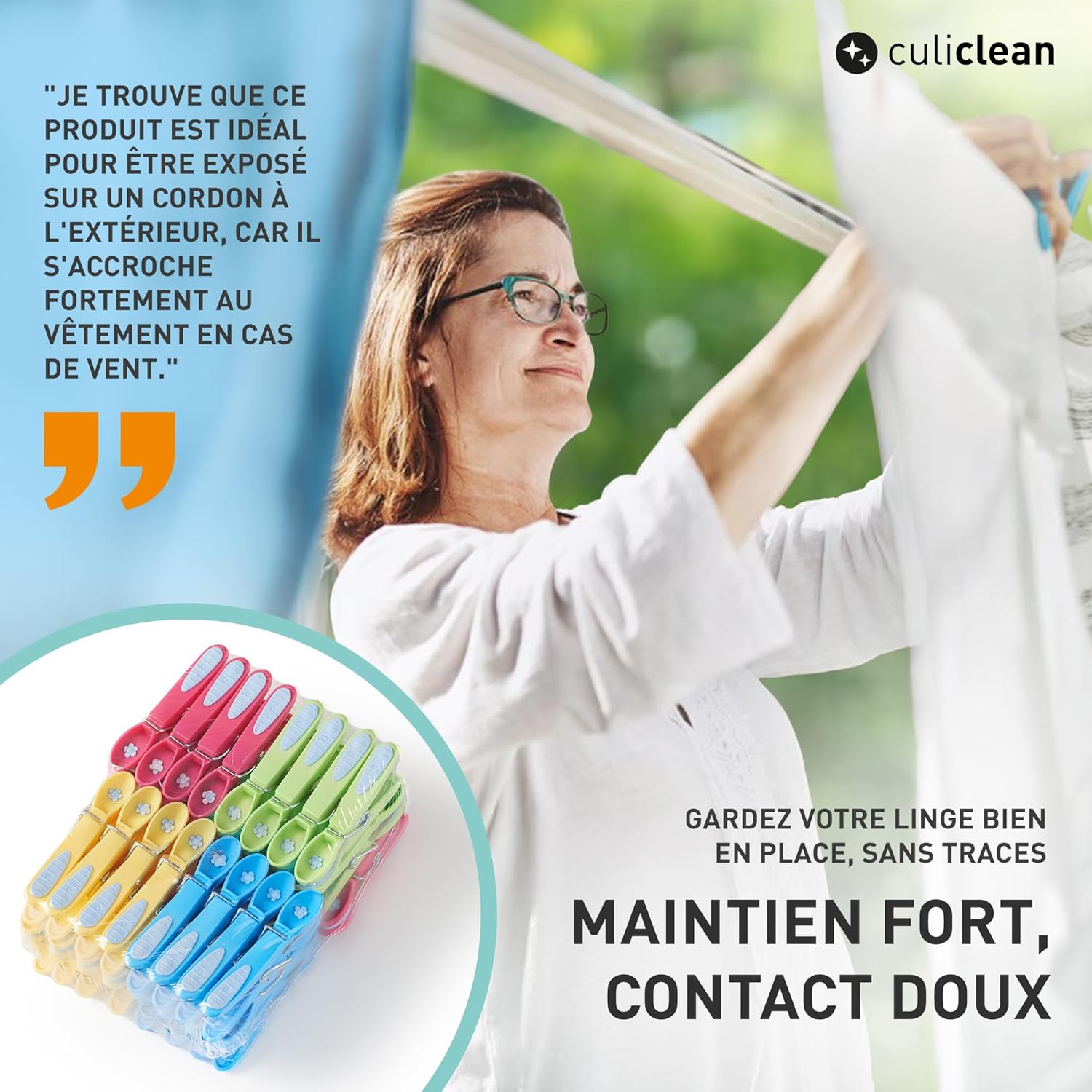 Culiclean Pinces à Linge Fleur 3