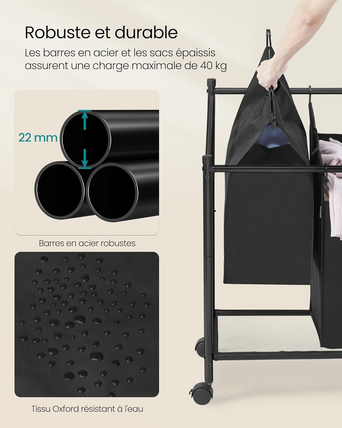 SONGMICS Chariot à Linge 7