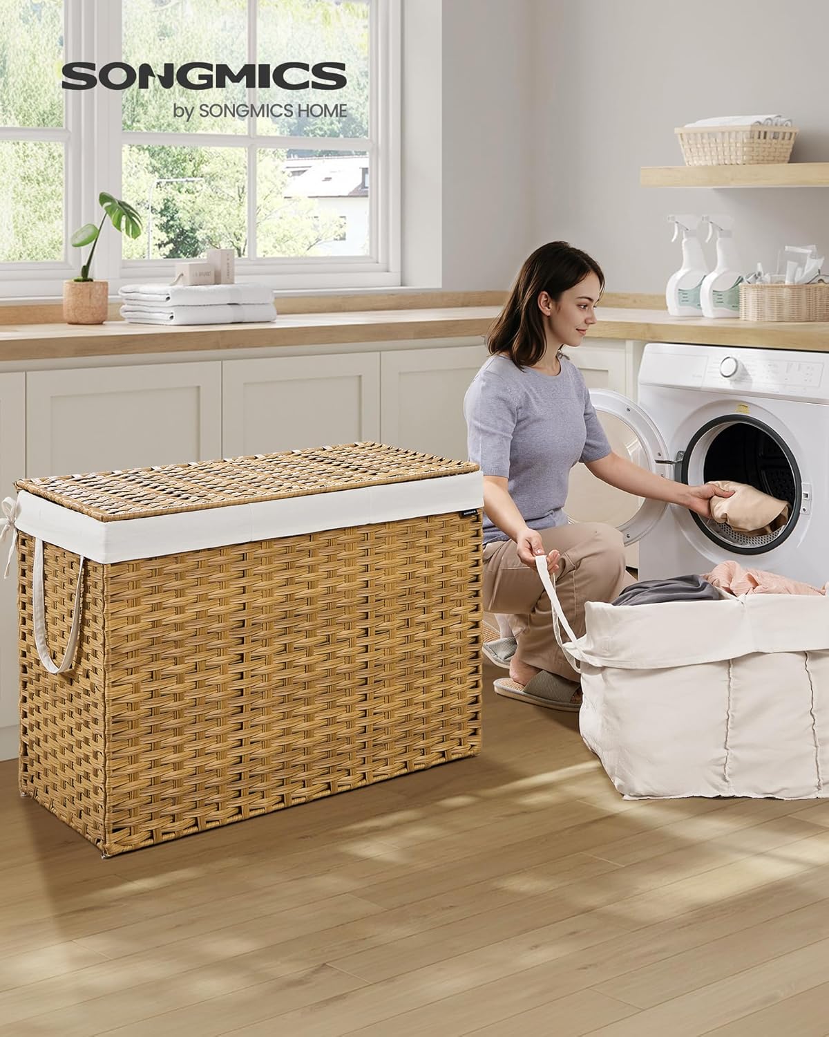 SONGMICS Panier Linge Rotin 2