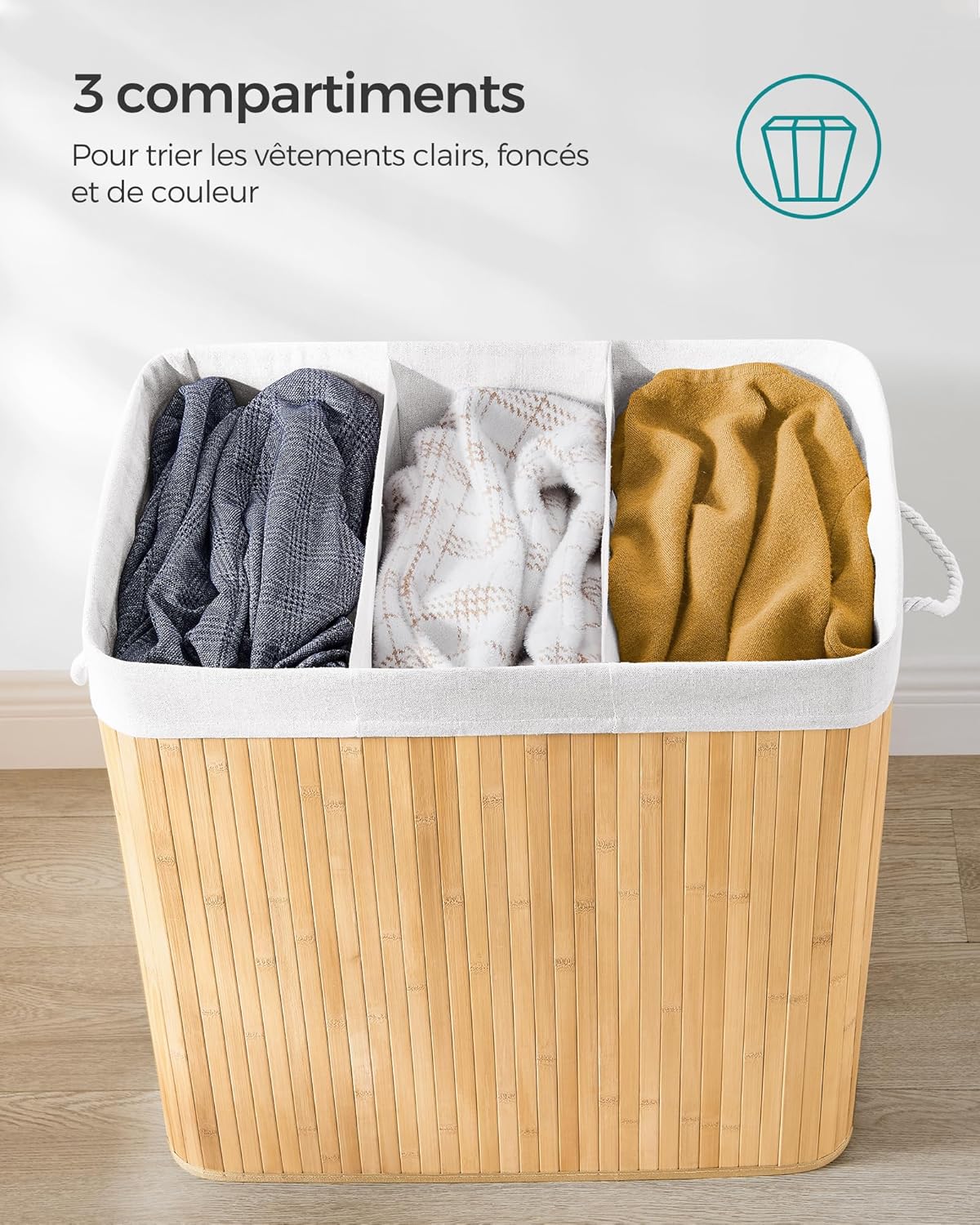 SONGMICS Panier Linge Bambou 5