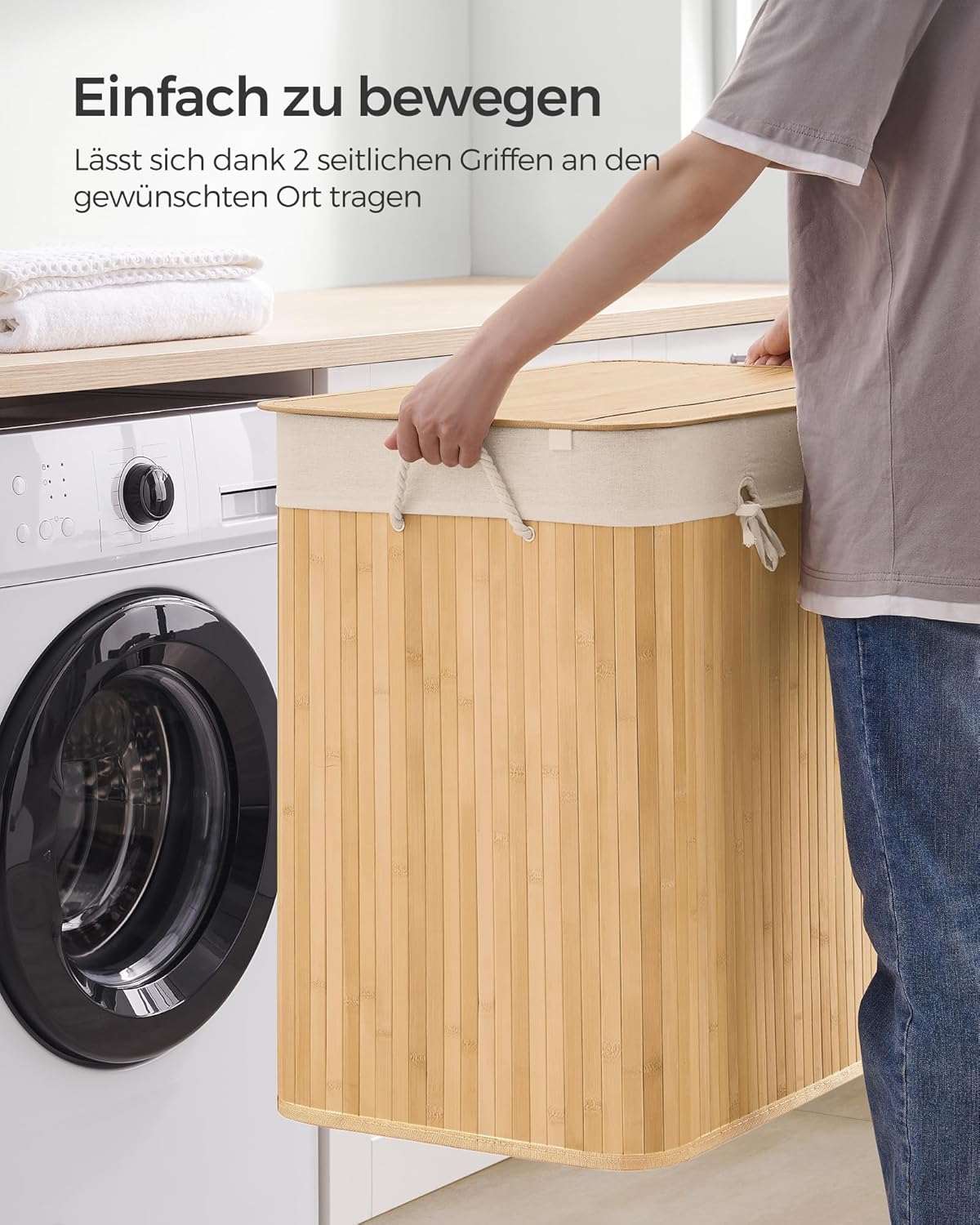 SONGMICS Panier Linge Bambou 8