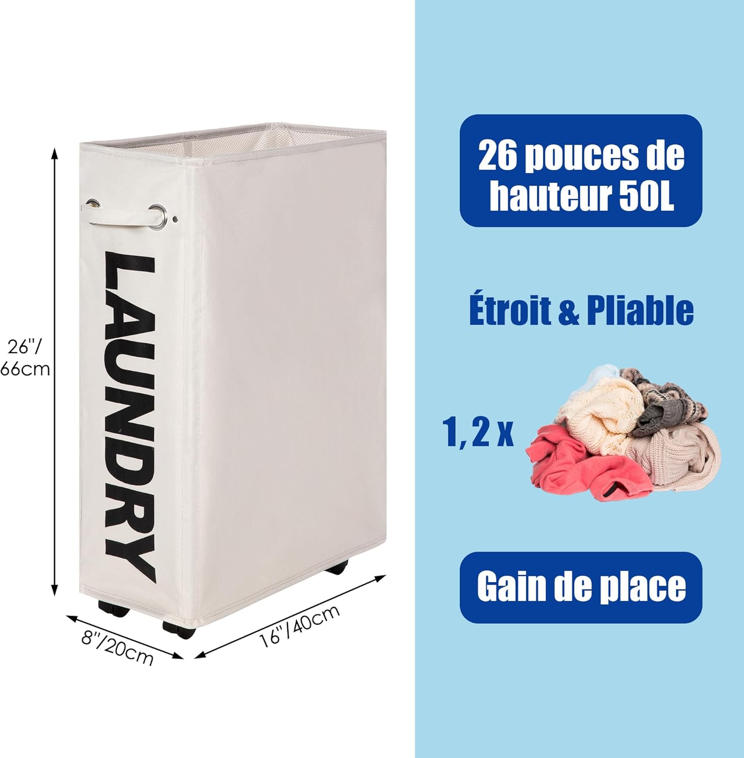 Caroeas Panier à Linge Étroit 2