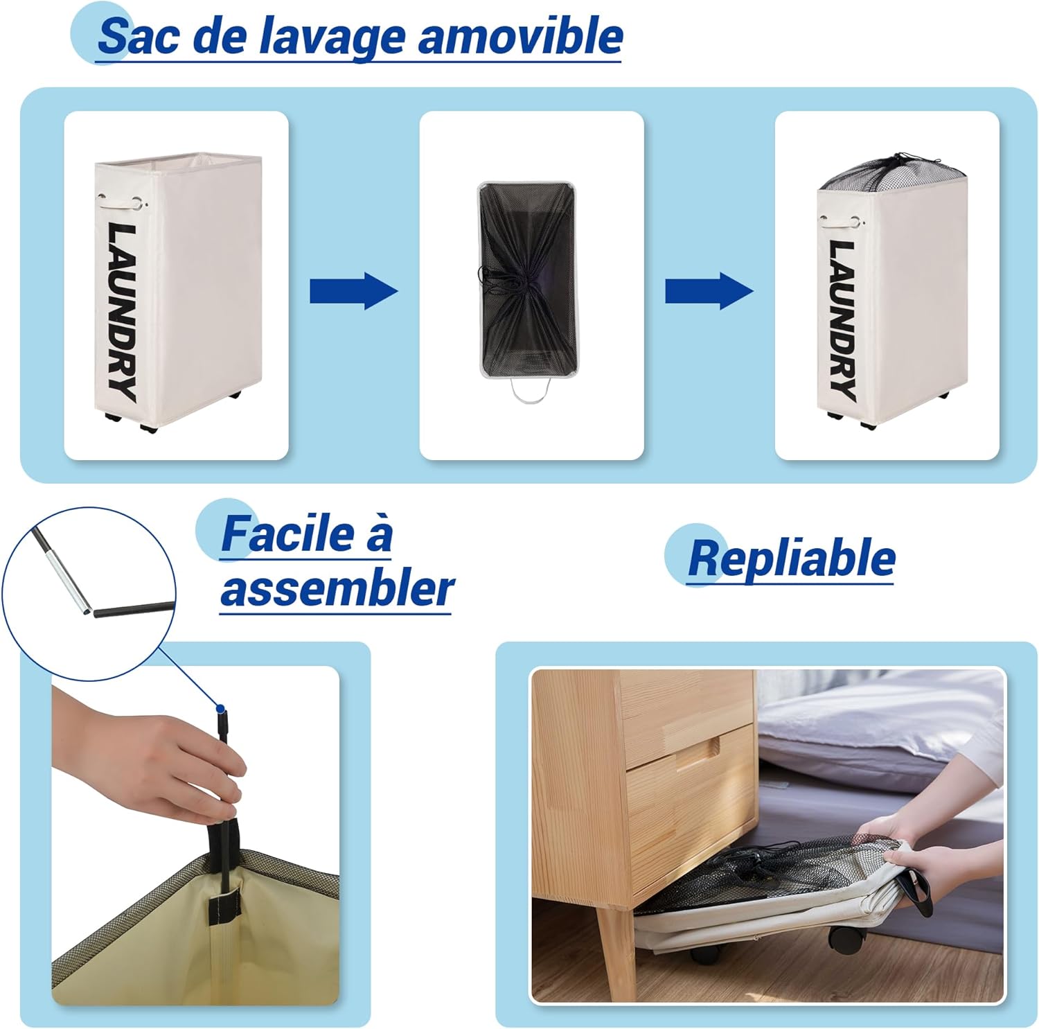 Caroeas Panier à Linge Étroit 4