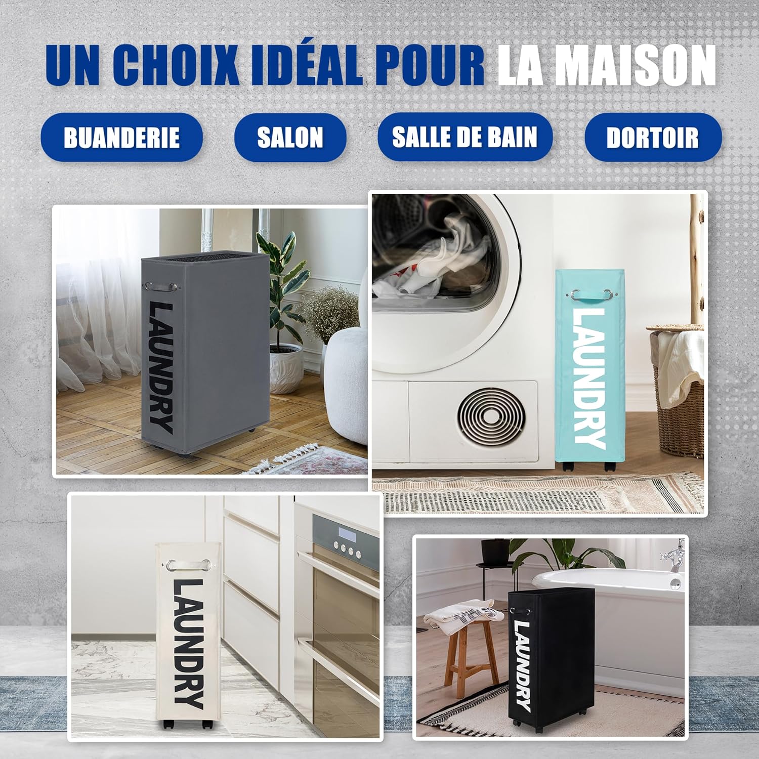Caroeas Panier à Linge Étroit 8