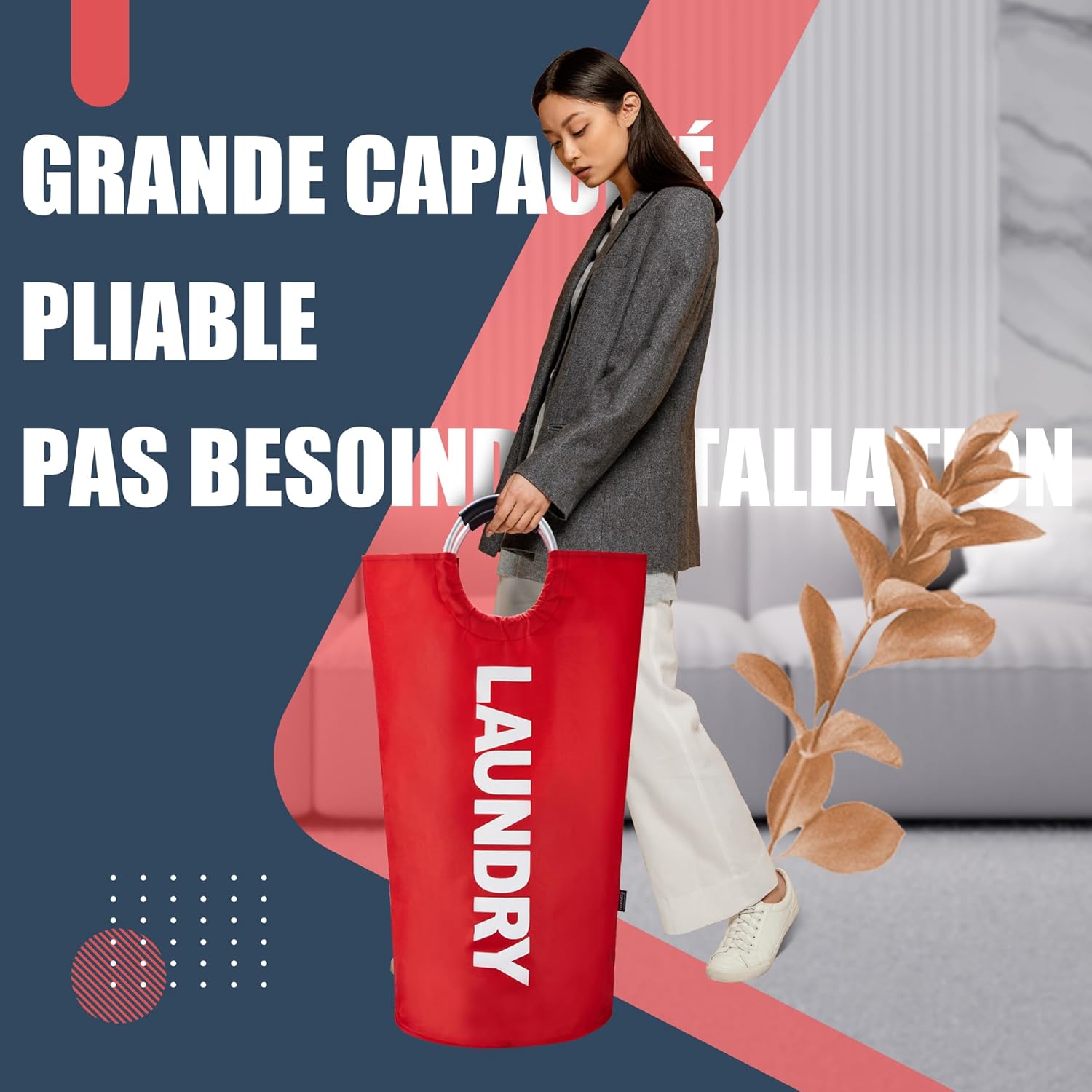 Caroeas Panier à Linge Pliable 90L 3