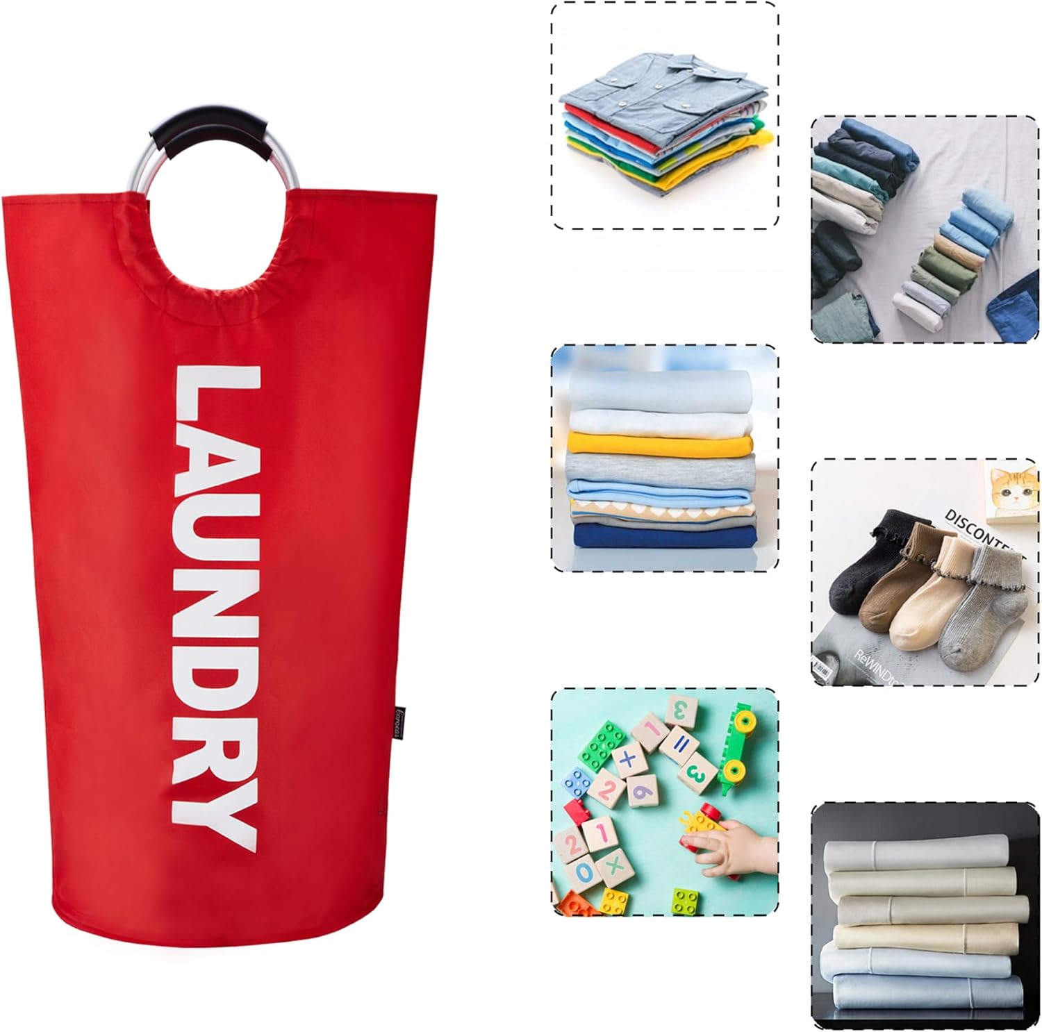Caroeas Panier à Linge Pliable 90L 5