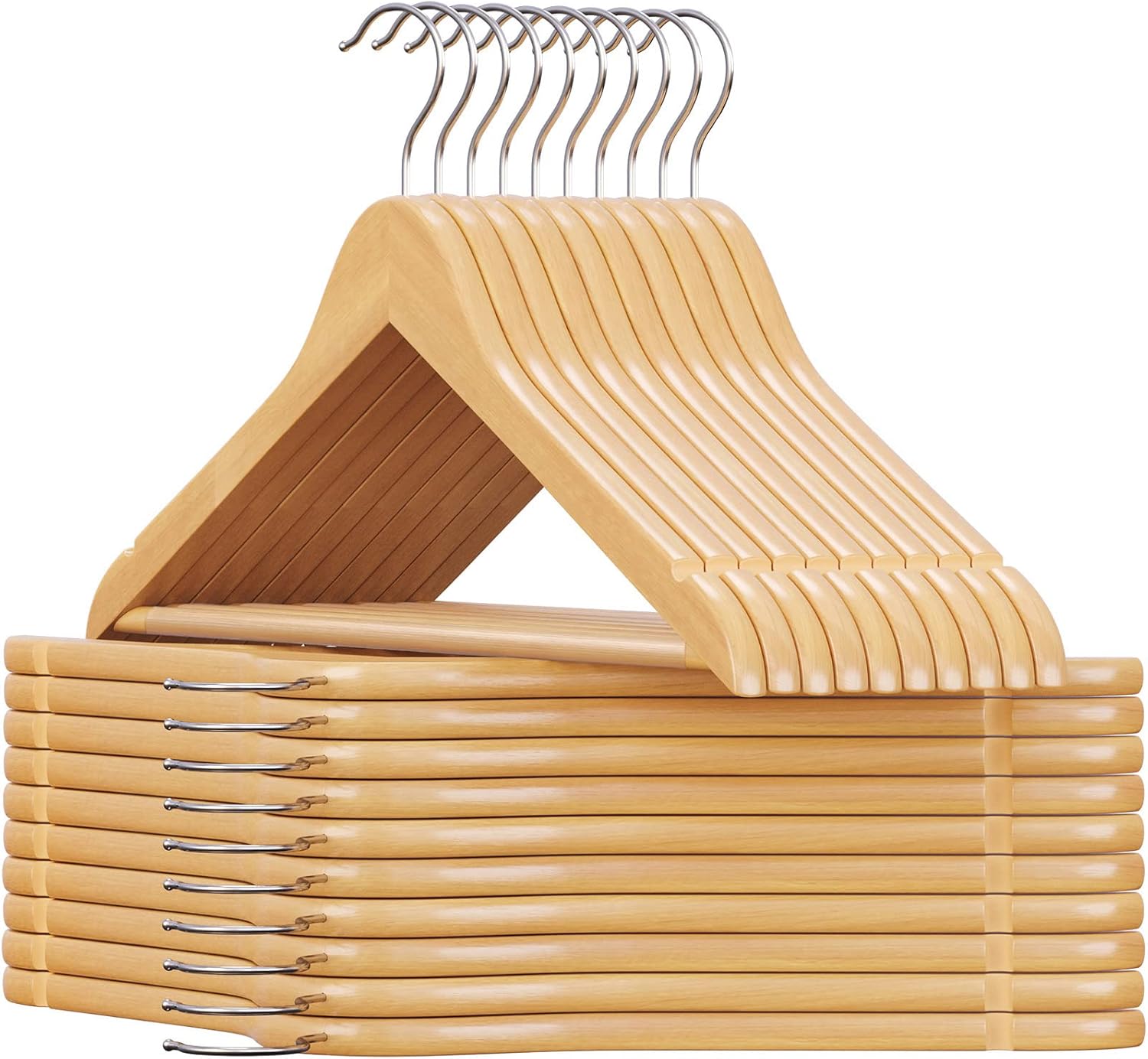 SONGMICS Cintres en Bois dÉrable 1