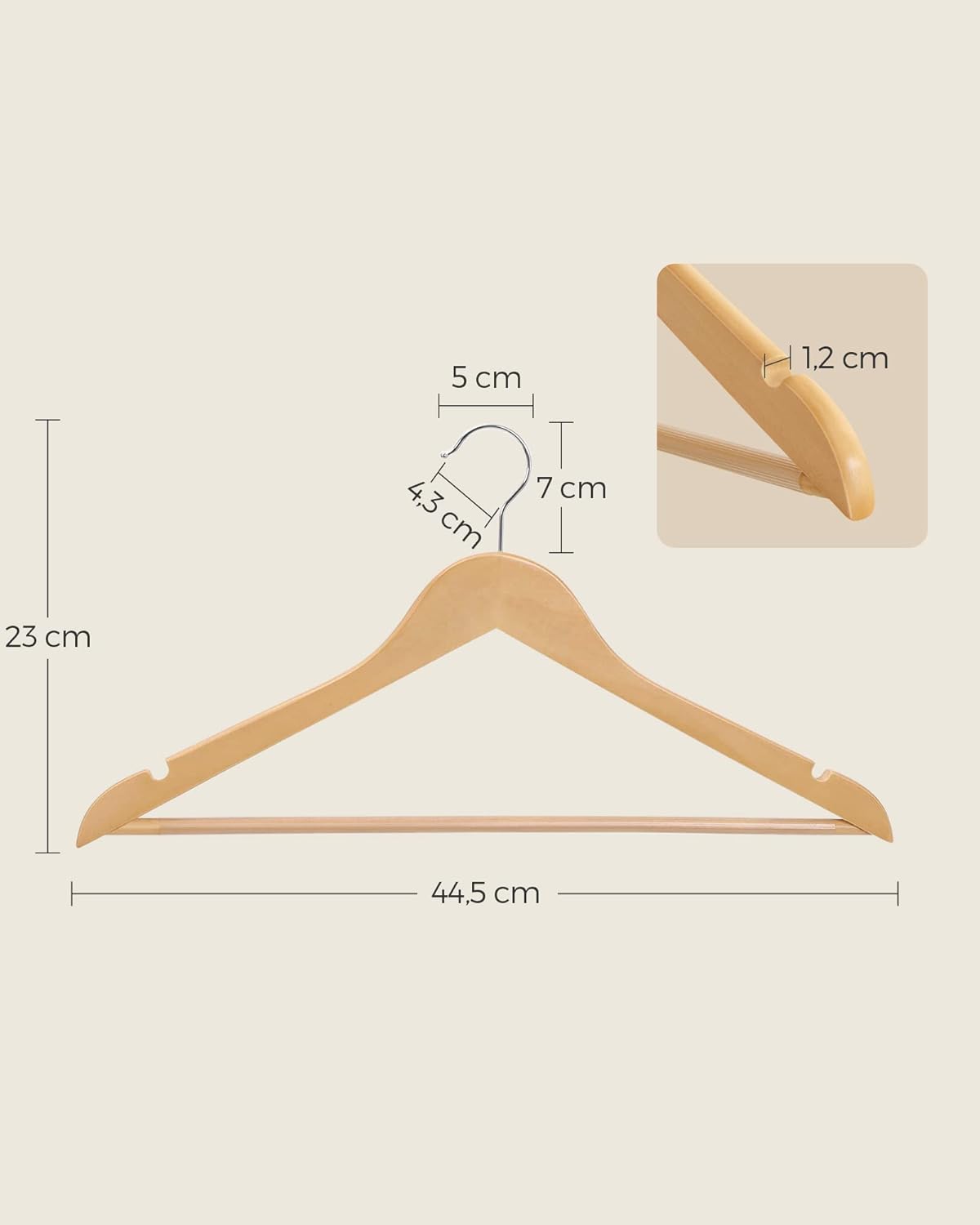 SONGMICS Cintres en Bois dÉrable 5