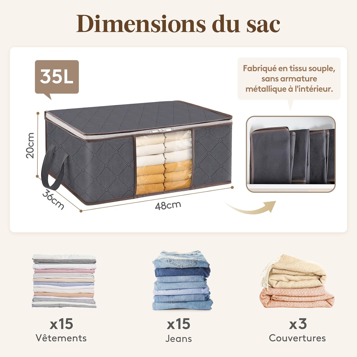 Lifewit sac de rangement vêtement 2