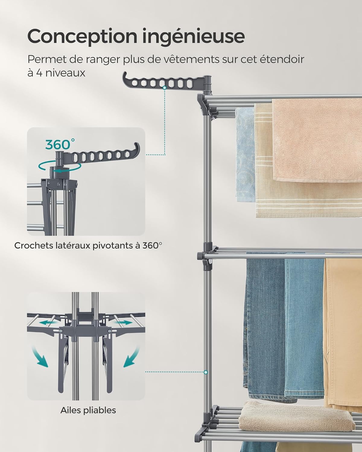 étendoir à linge SONGMICS 5