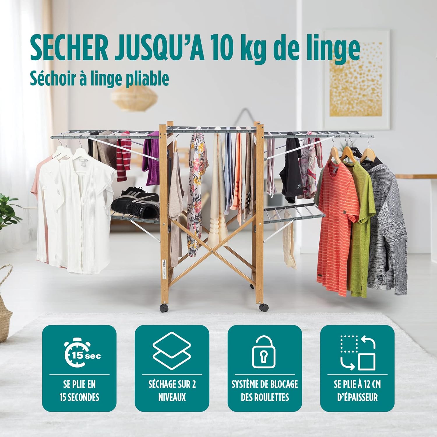 Étendoir à linge bois Vitapur Airprestige 2