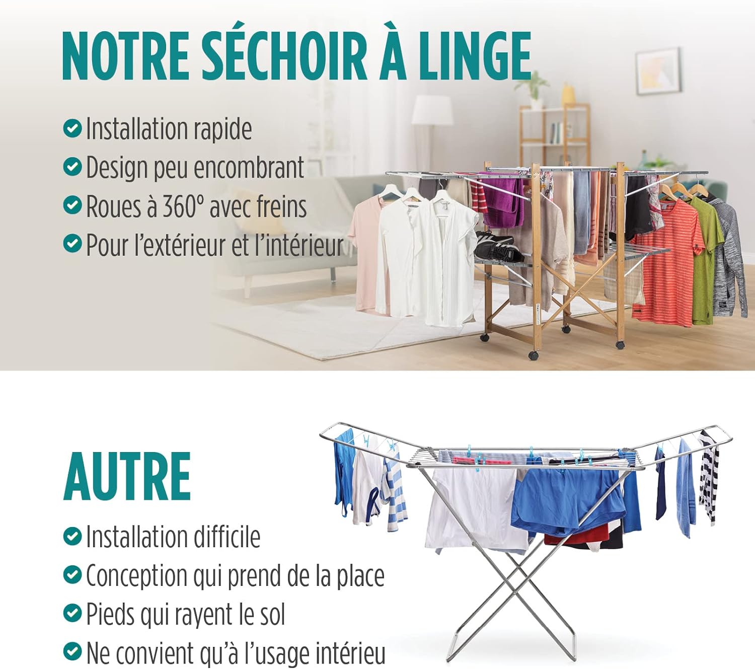 Étendoir à linge bois Vitapur Airprestige 3