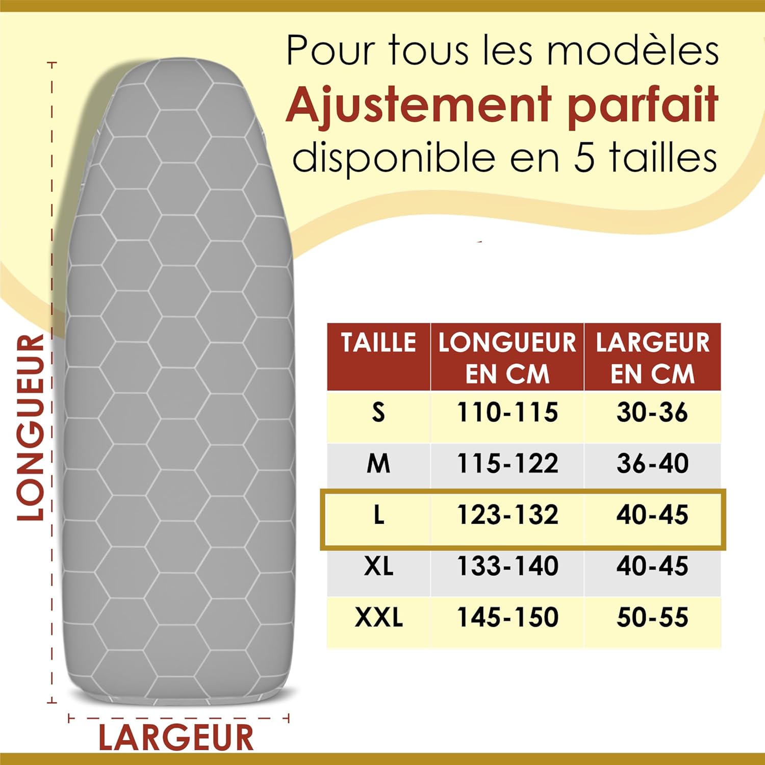 Arteneur housse table à repasser 130x45 6