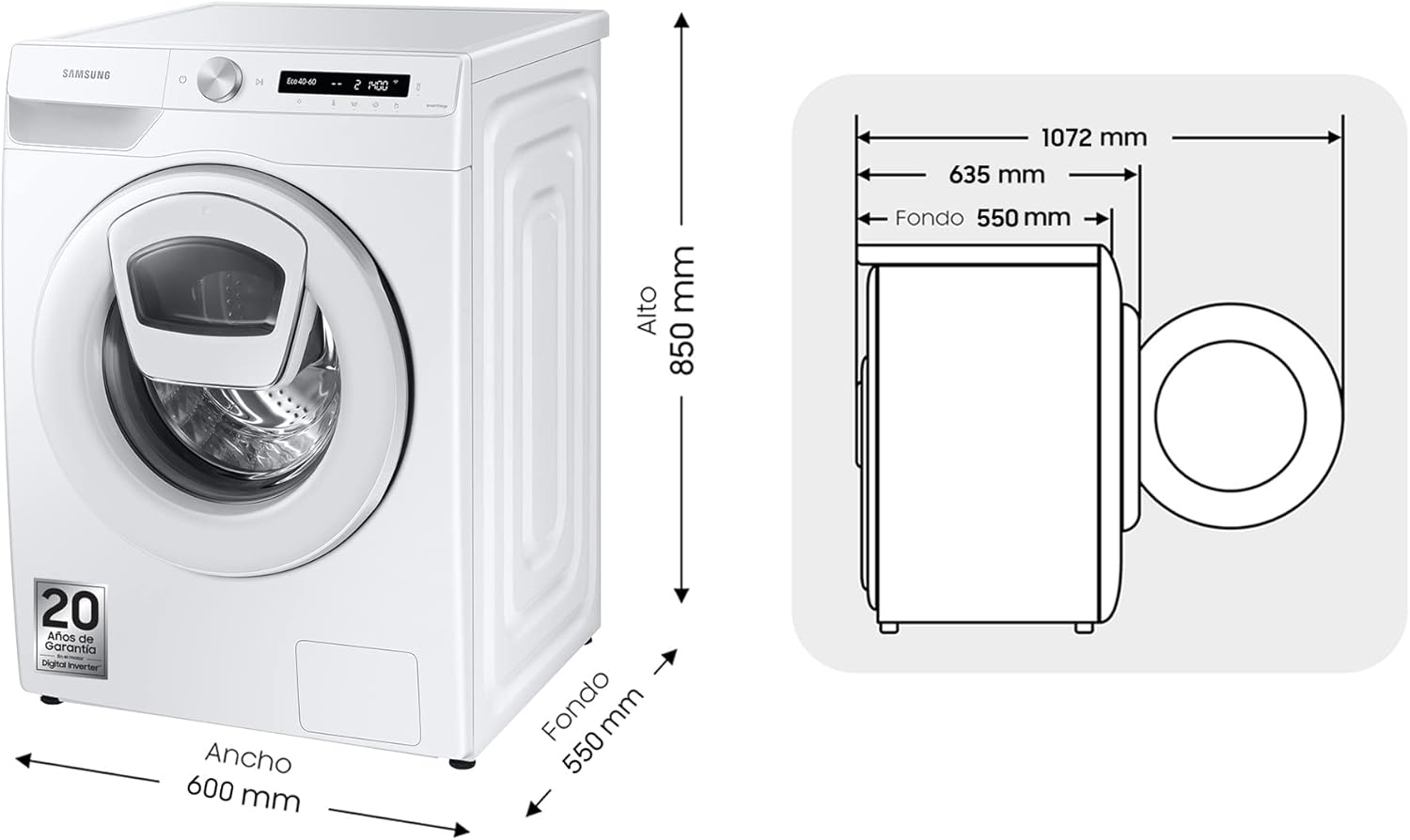 Lave-linge Samsung WW90T554DTW/S3 Série 5 3