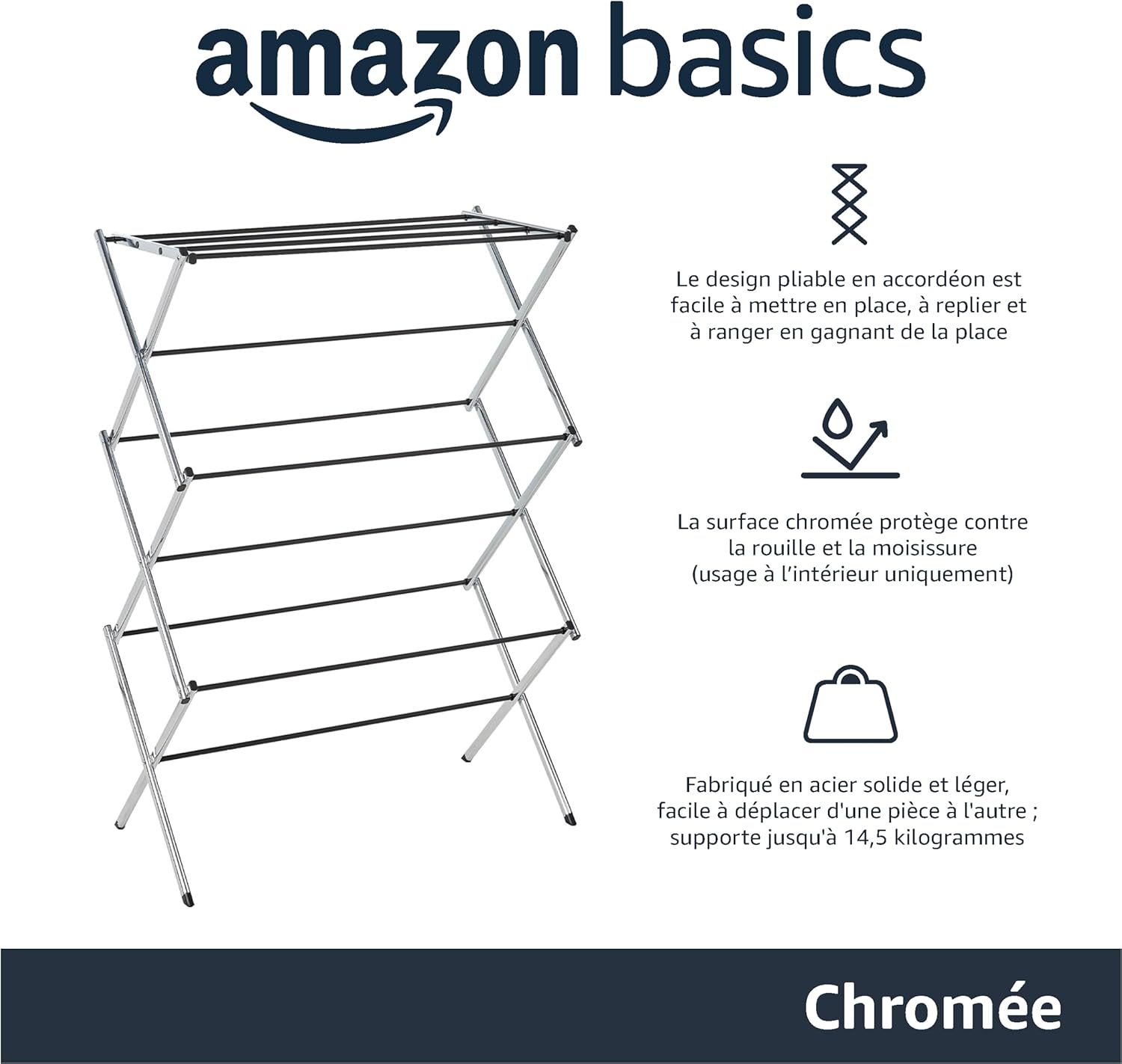 Étendoir à linge pliable Amazon Basics 2