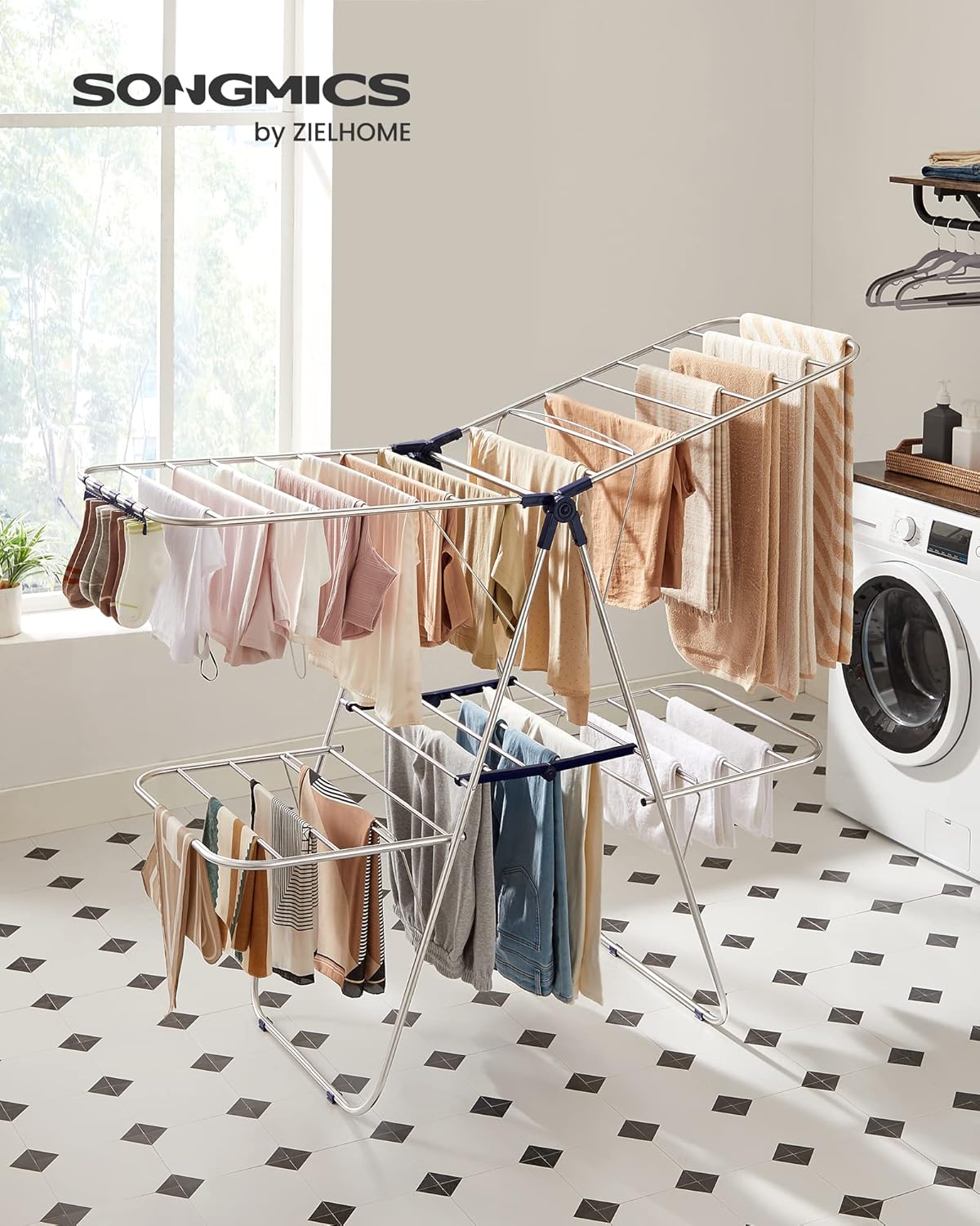Étendoir à linge pliable SONGMICS LLR53BU 2