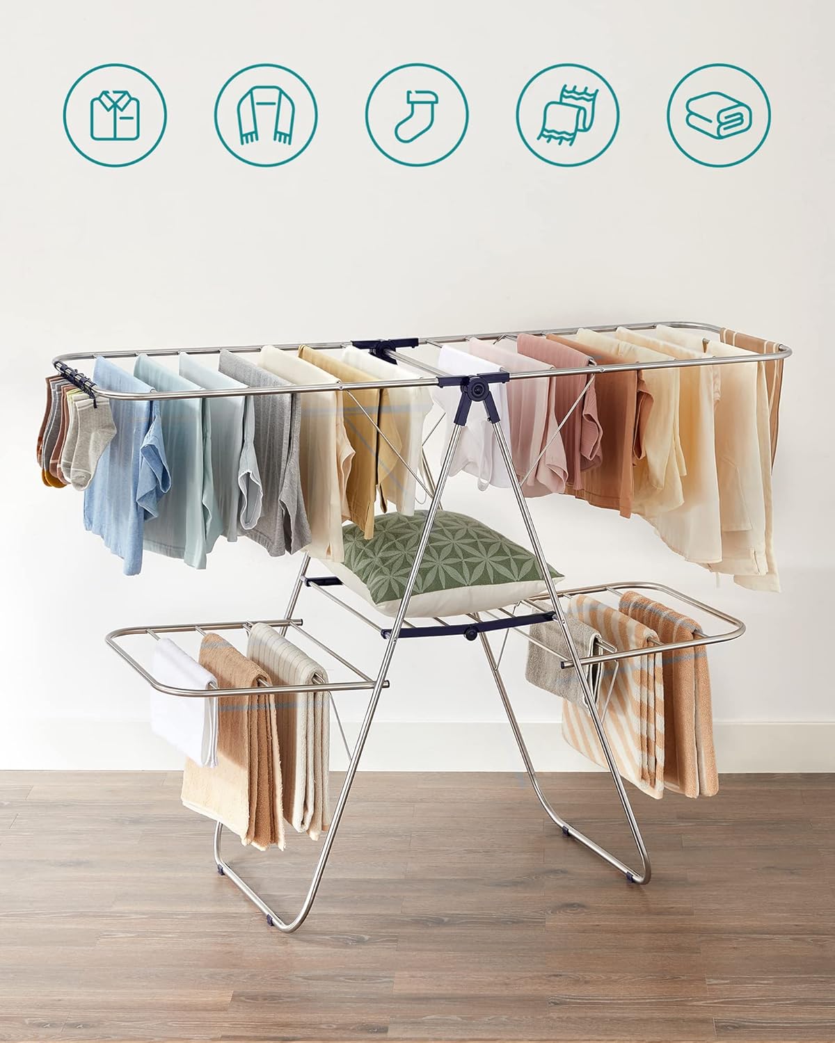 Étendoir à linge pliable SONGMICS LLR53BU 6