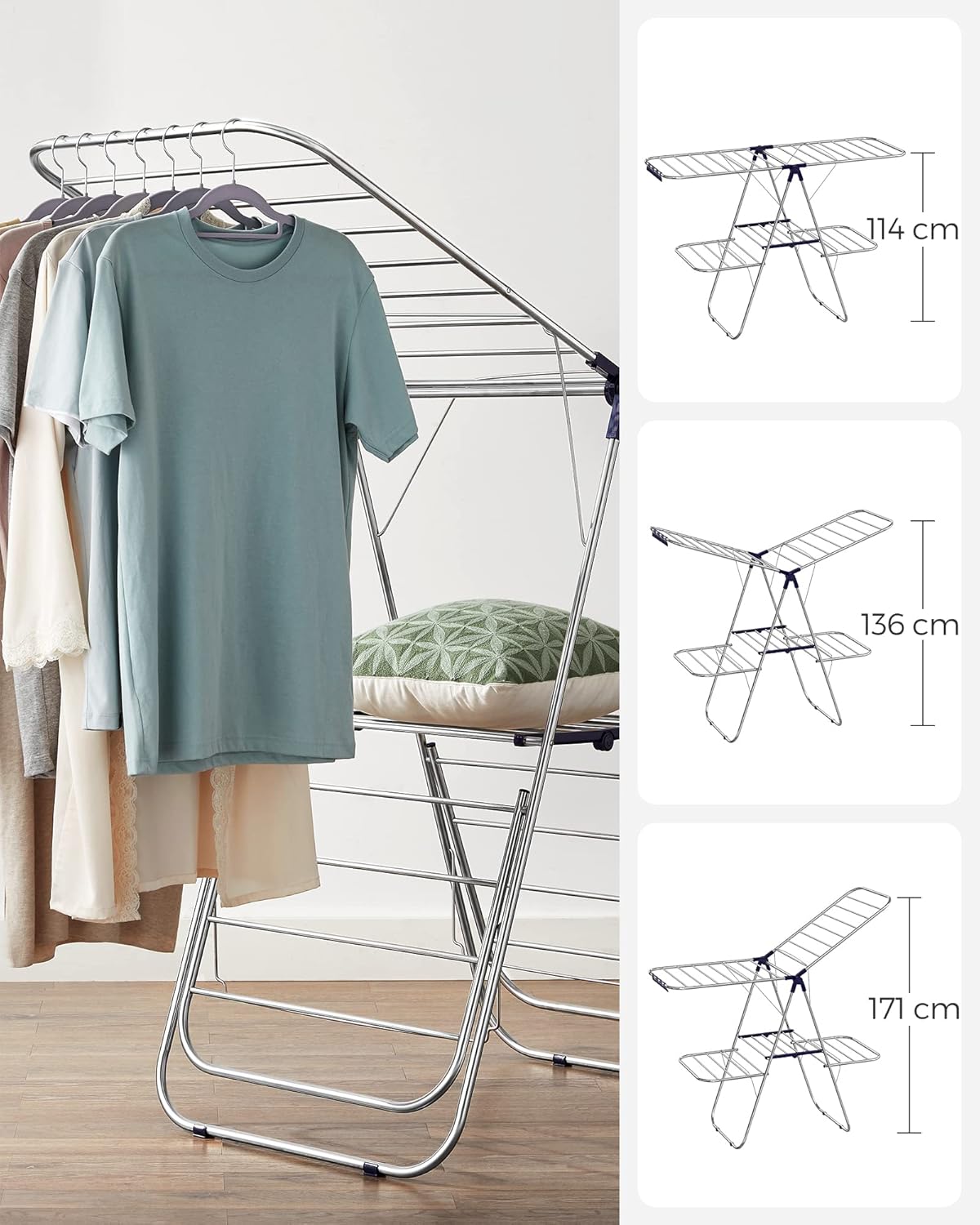 Étendoir à linge pliable SONGMICS LLR53BU 7