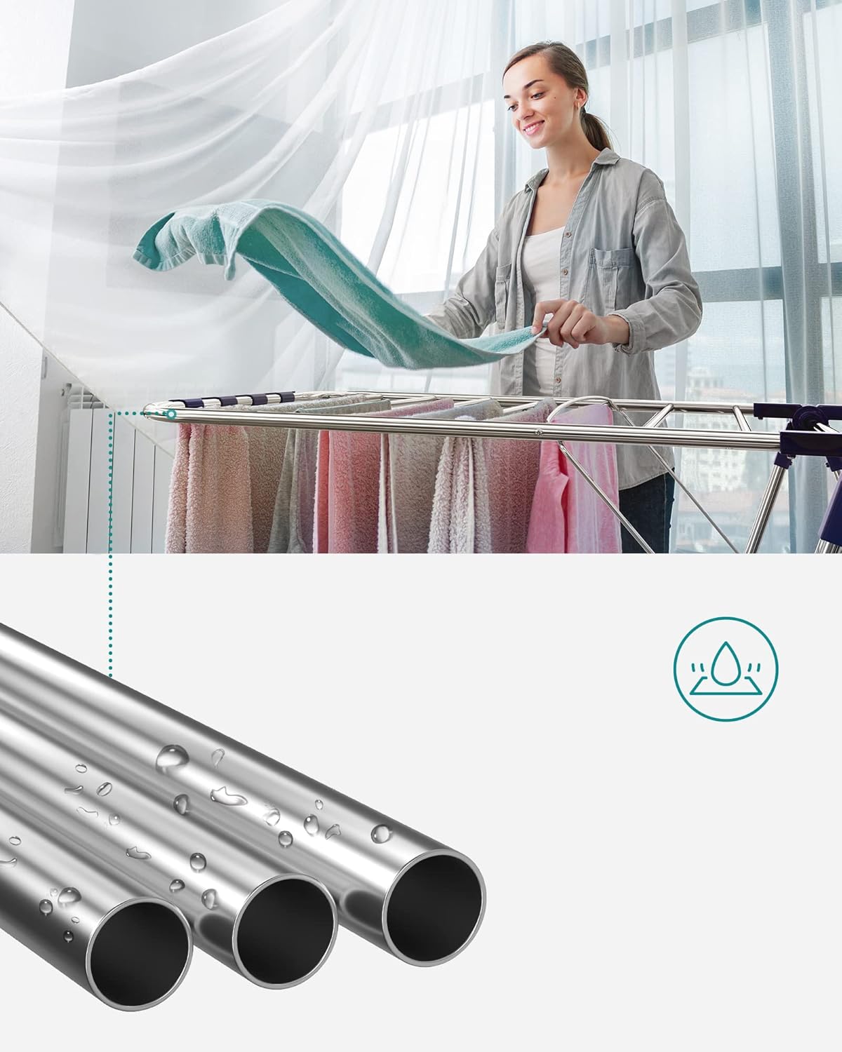 Étendoir à linge pliable SONGMICS LLR53BU 8