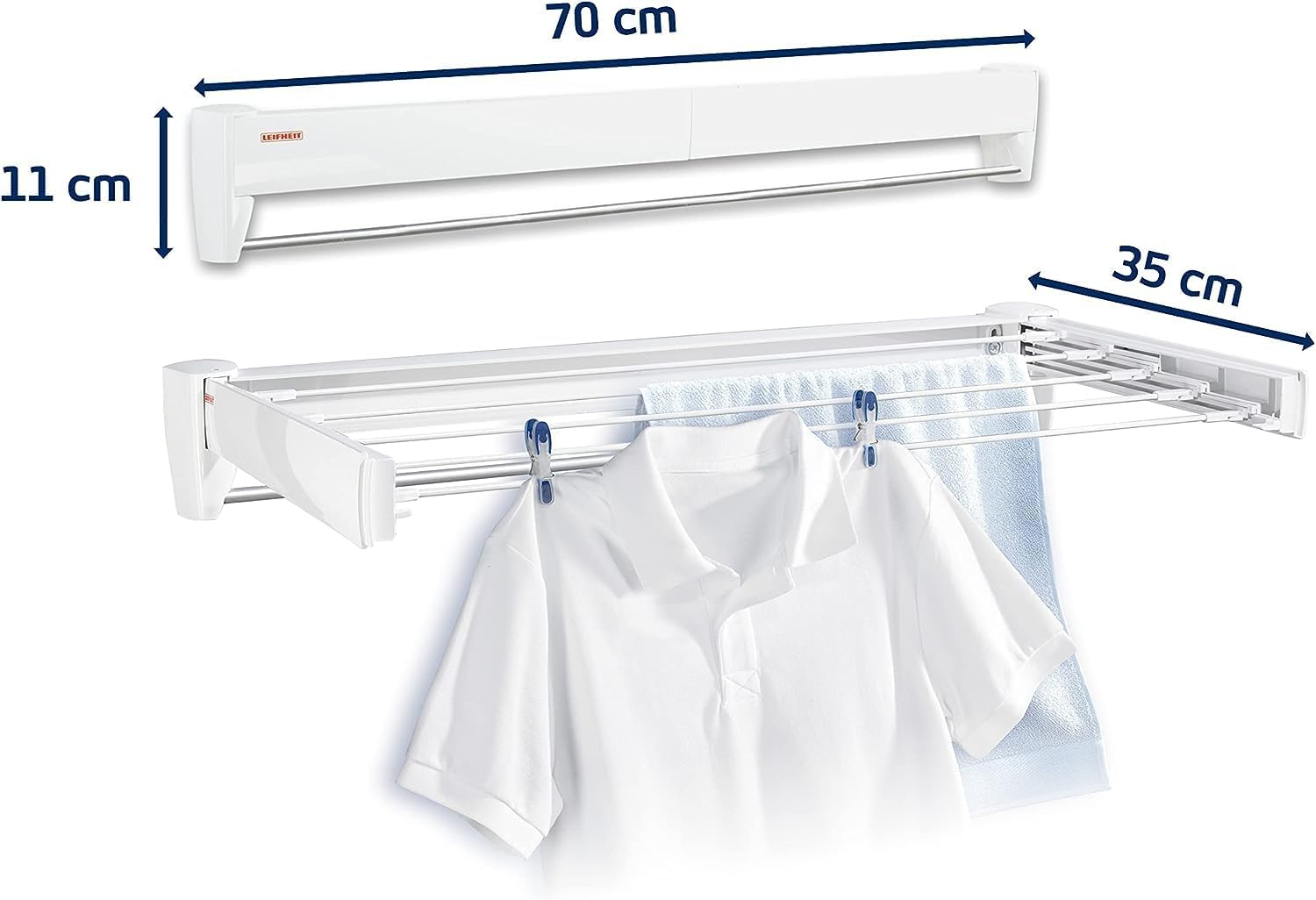 Étendoir à linge mural Leifheit Telegant 36 Protect Plus 3
