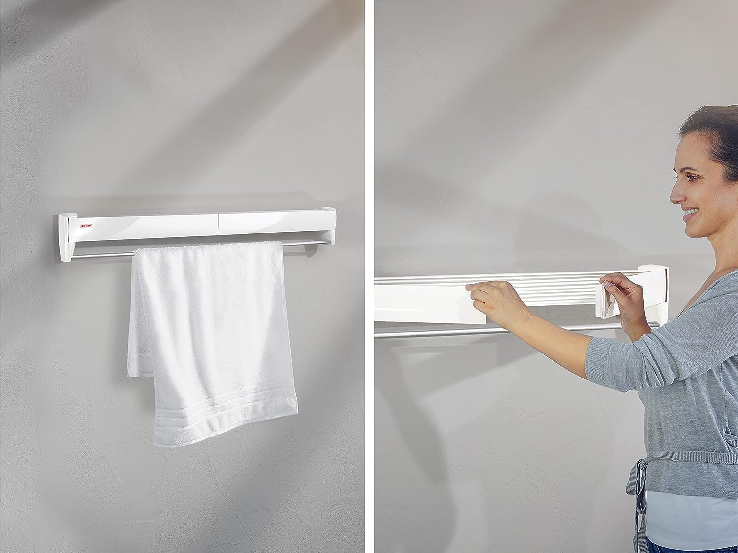 Étendoir à linge mural Leifheit Telegant 36 Protect Plus 4