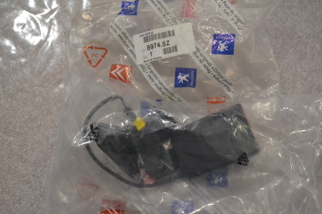Ancrage / brin de boucle de ceinture arrière gauche Peugeot 207, 2009/