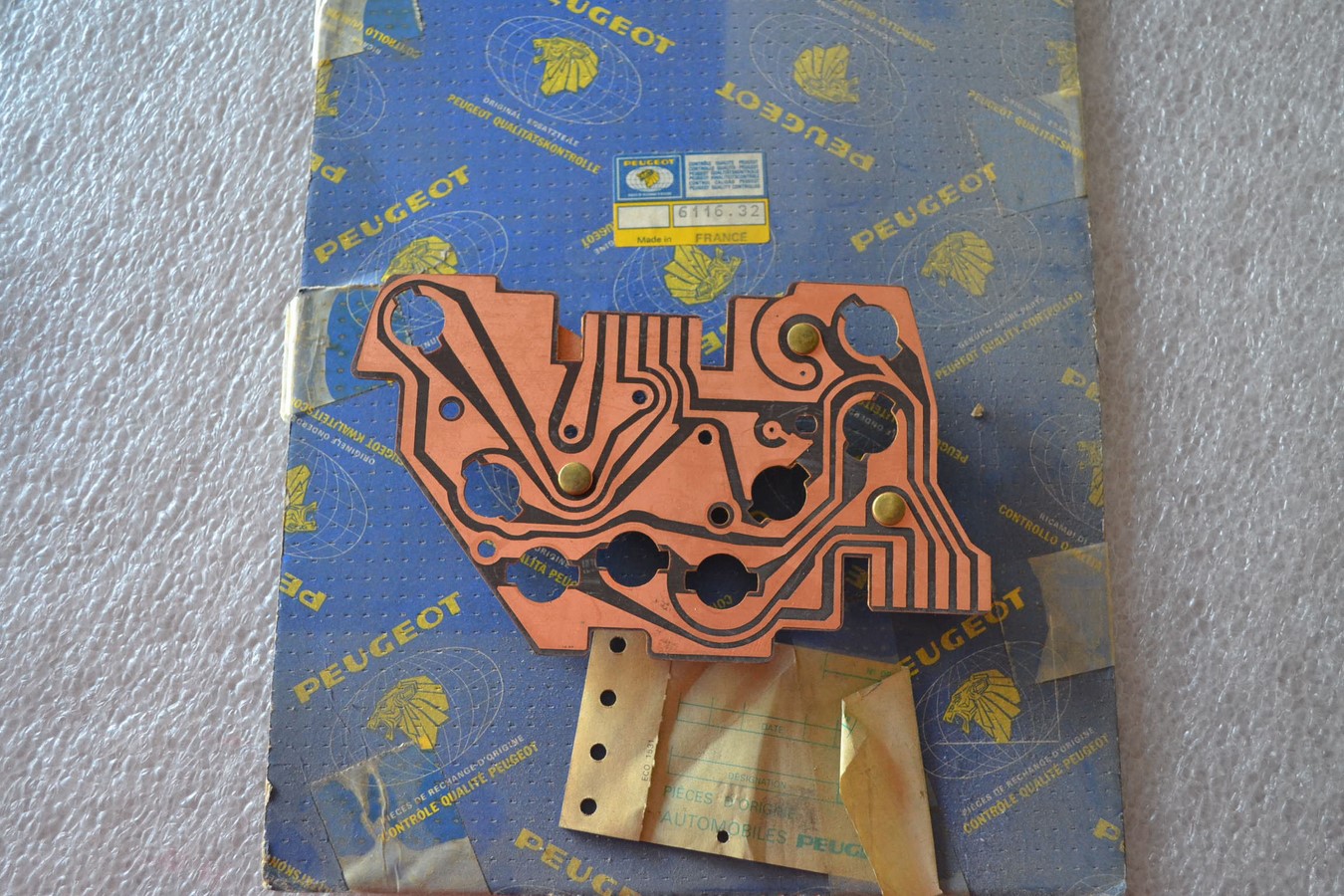 Circuit imprimé de tableau de bord, 2 cadrans Jaeger, Peugeot 104 avant 1983