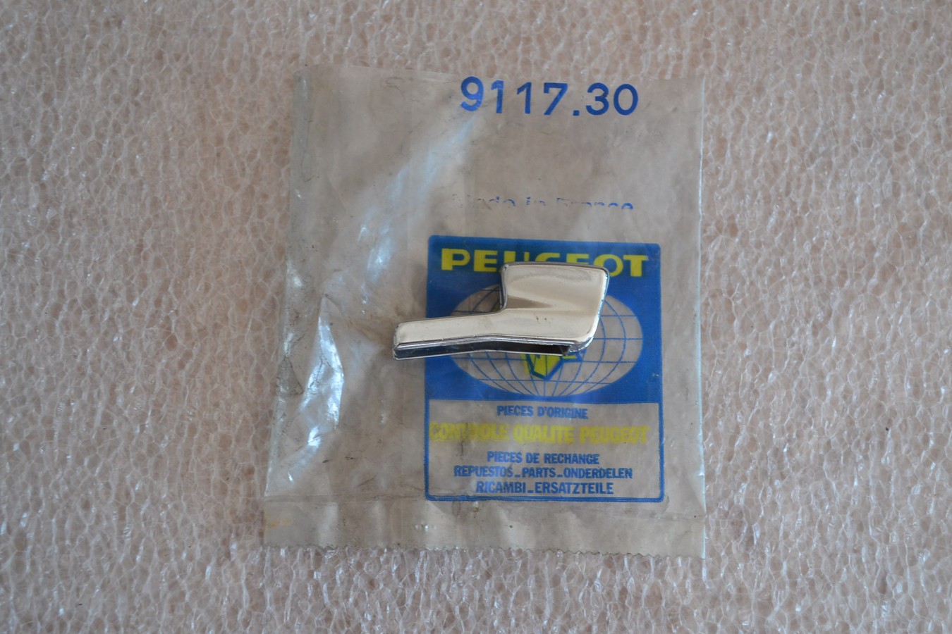 Levier de commande de porte, chromé, Peugeot 204 tous modèles après 1972