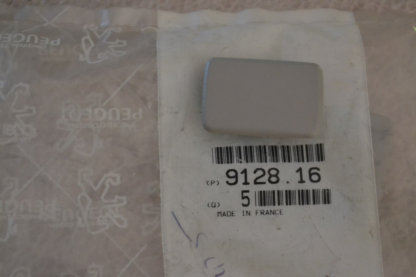 Cache agrafe de maintien de pavillon, gris, Peugeot 405 - Expert / Jumpy