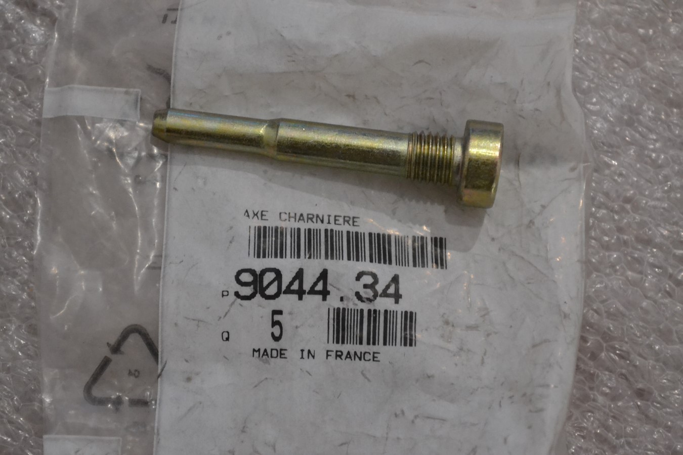 Axe vissé de charnière de porte