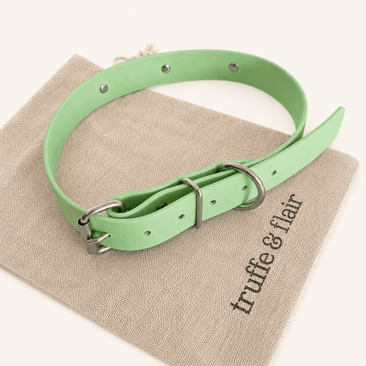 truffeetflair-collier-chiens-biothane-vert-pomme