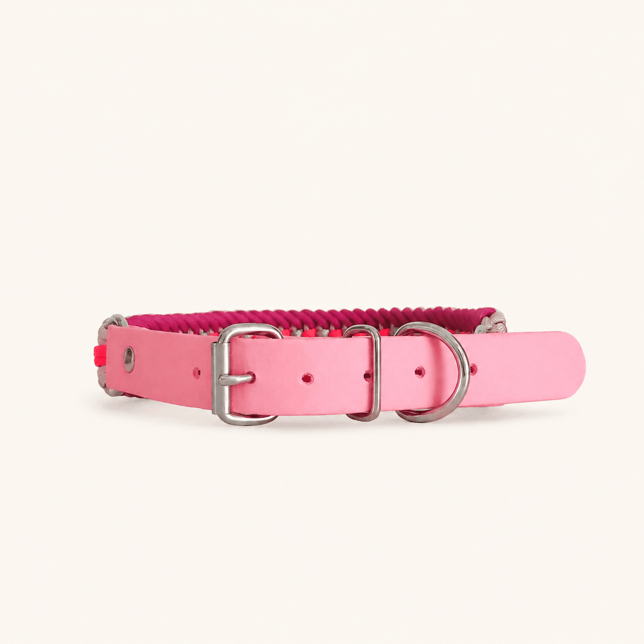 collier-paracorde-fuchsia-biothane-tresse-chien