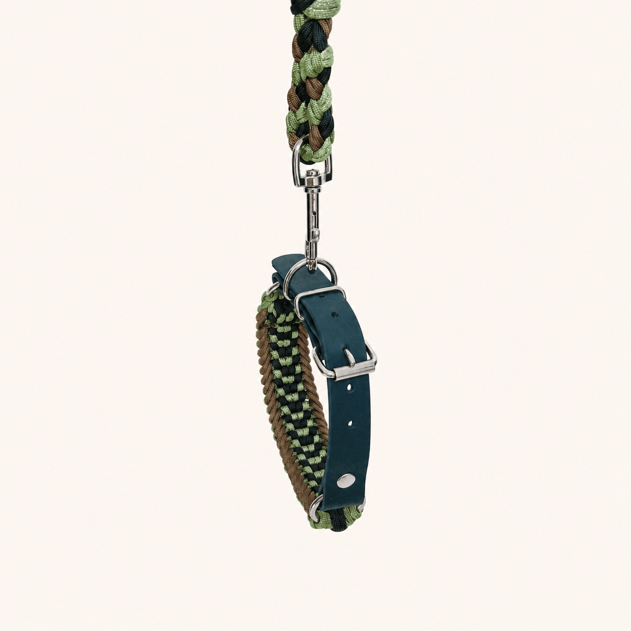 laisse-collier-biothane-paracorde-vert-chien