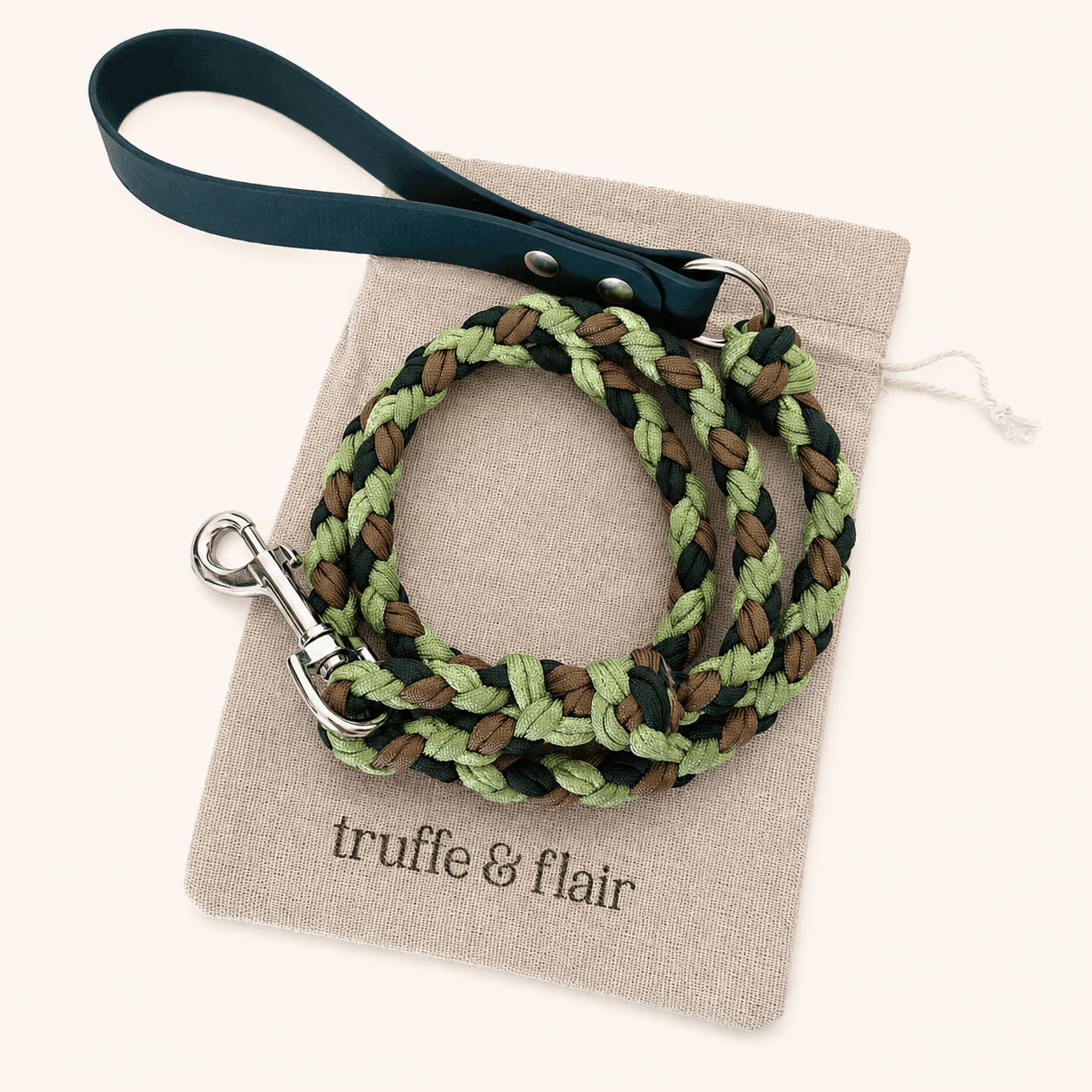 truffeetflair-laisse-biothane-paracorde-vert-chien