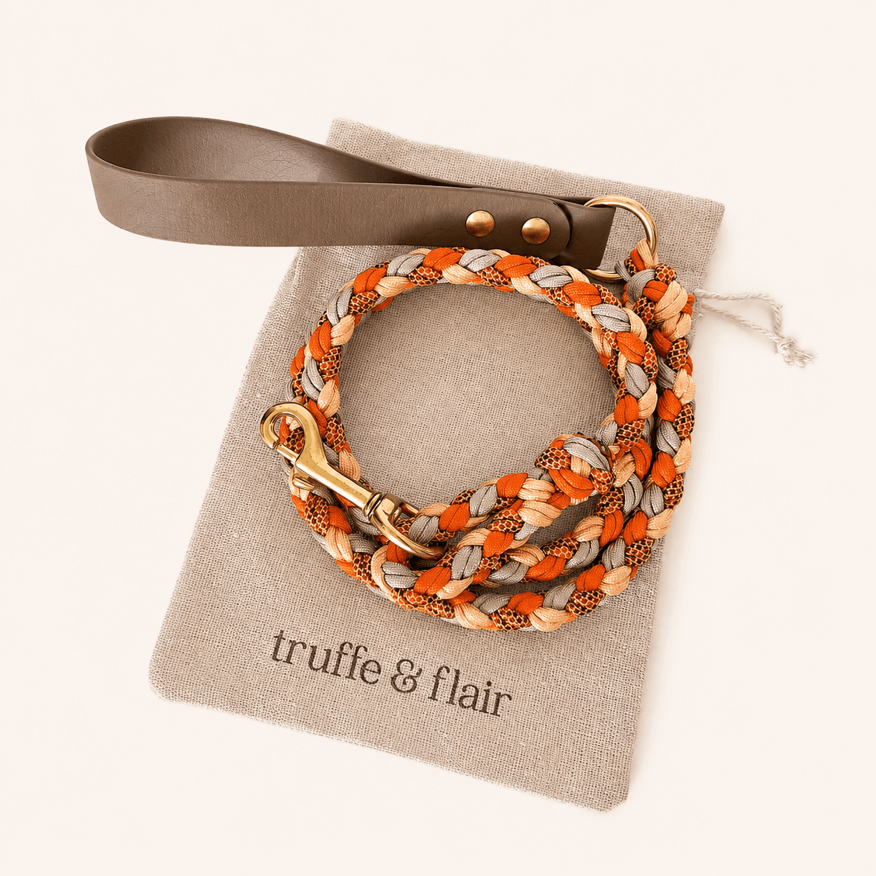 truffeetflair-laisse-biothane-paracorde-orange-chien