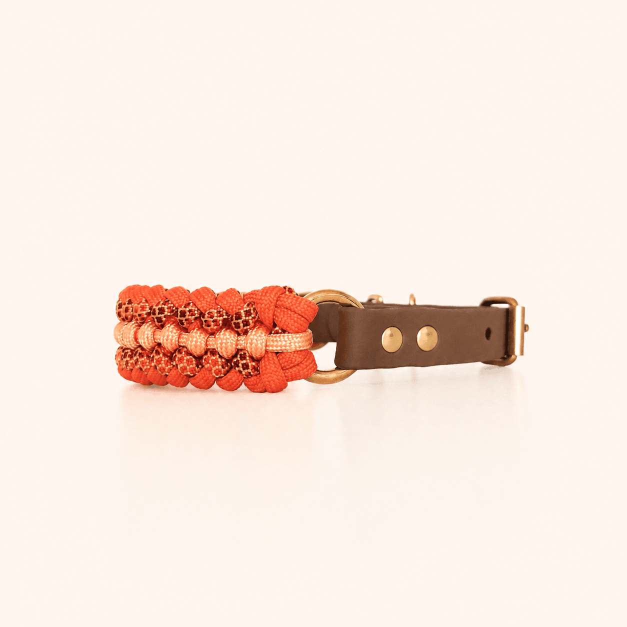 collier-petit-chien-paracorde-orange-biothane-tresse